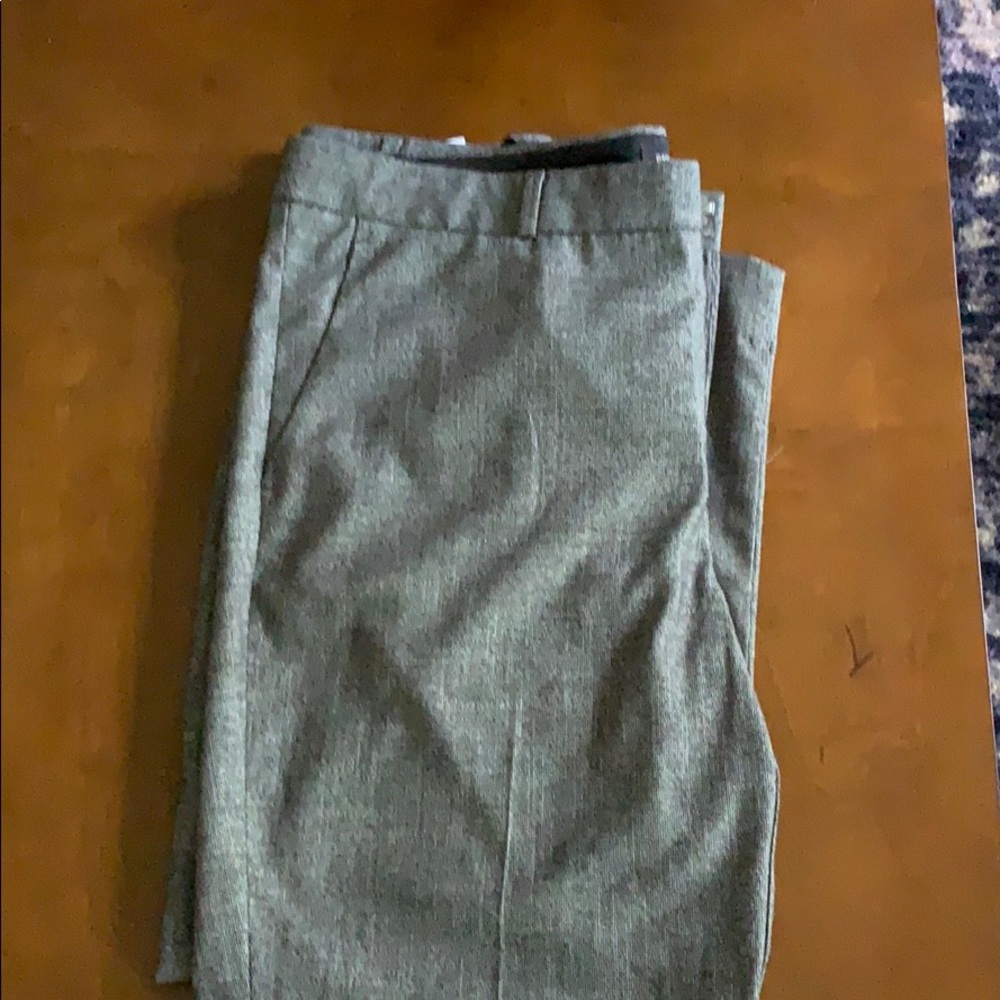 Gray flat front pants